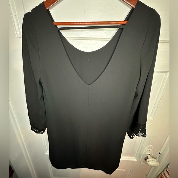 Astr the Label Mini Lace Trim Black Slip Dress Size Small - Picture 7 of 11